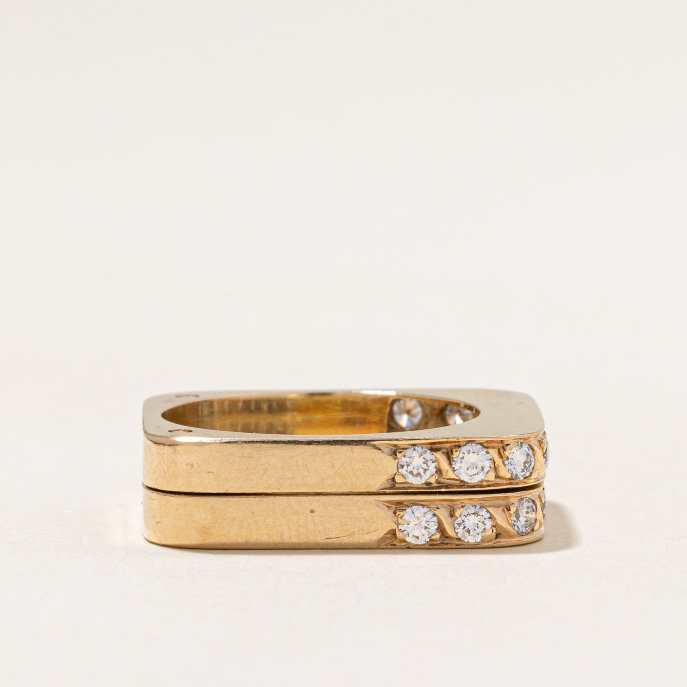 Semi Eternity Diamond Soft Square Band | 0.88ctw | SZ 5.5