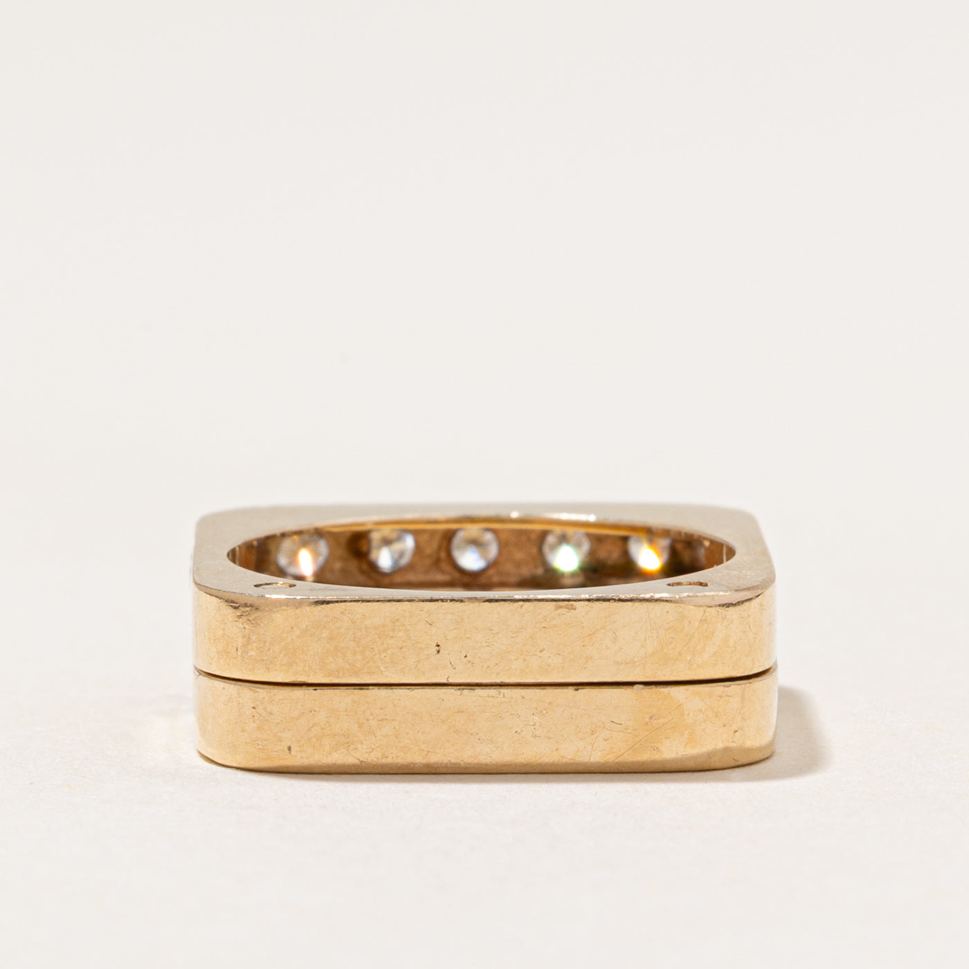 Semi Eternity Diamond Soft Square Band | 0.88ctw | SZ 5.5