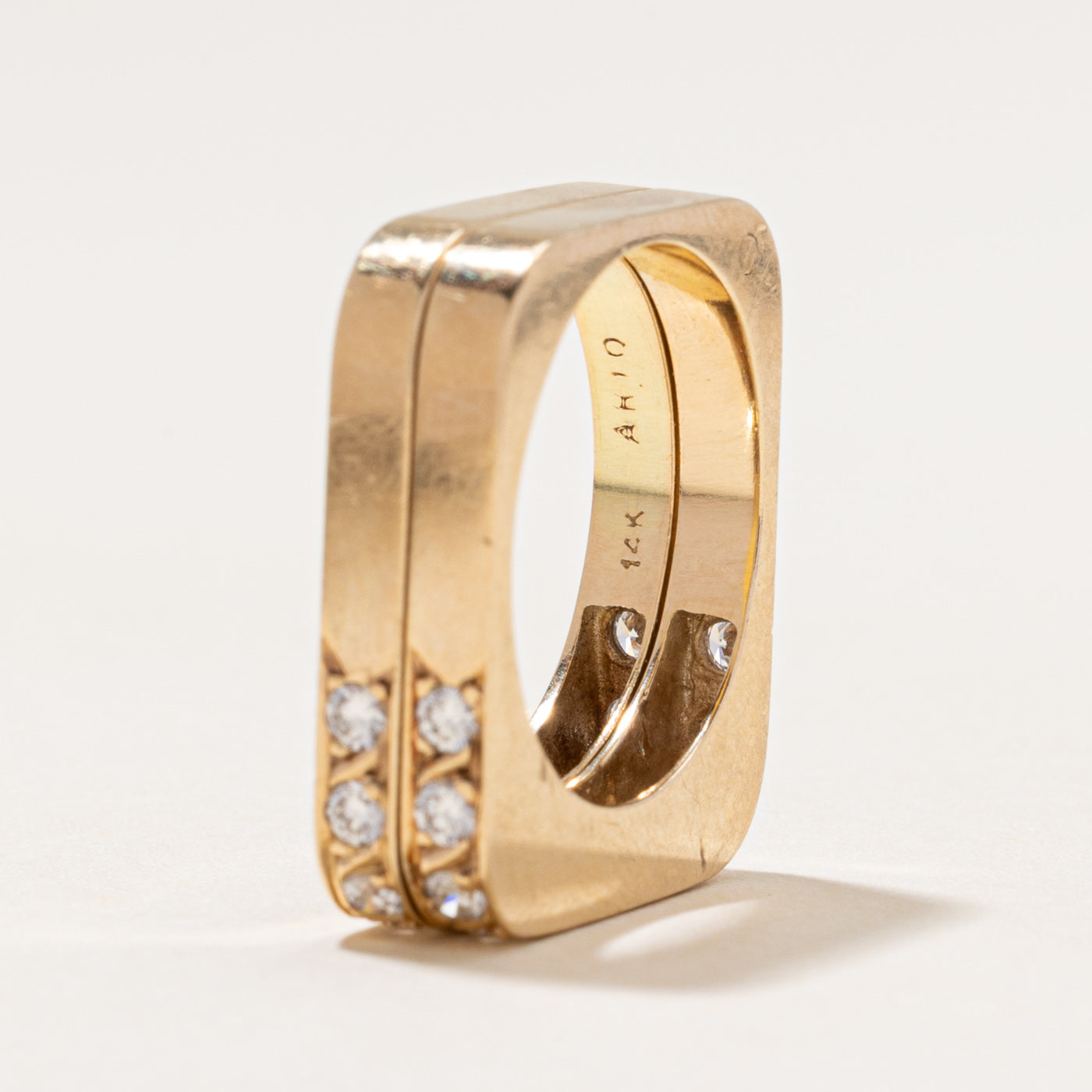 Semi Eternity Diamond Soft Square Band | 0.88ctw | SZ 5.5