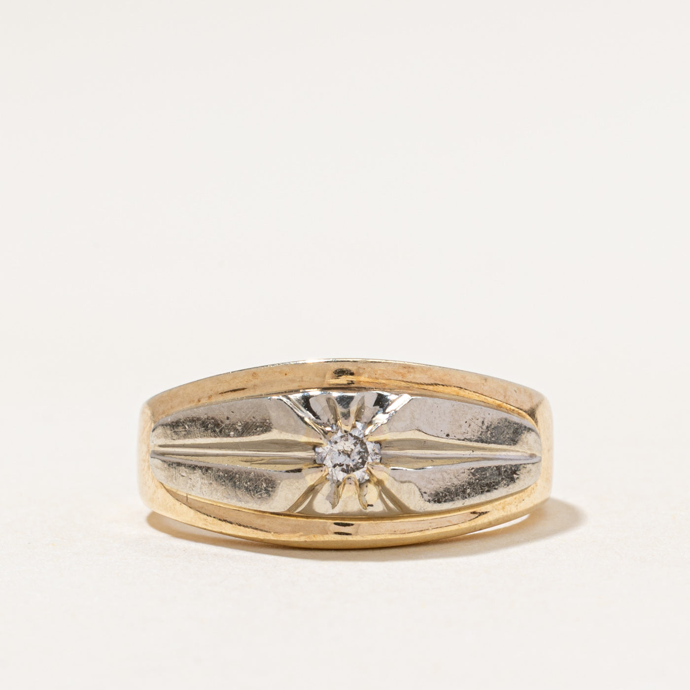 Two Tone Diamond Dome Ring | 0.15ct | SZ 7.5