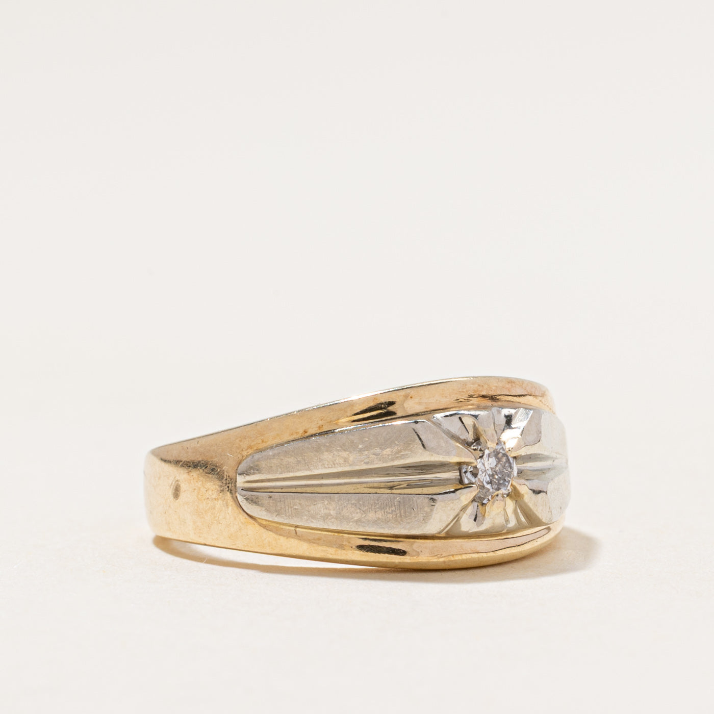 Two Tone Diamond Dome Ring | 0.15ct | SZ 7.5