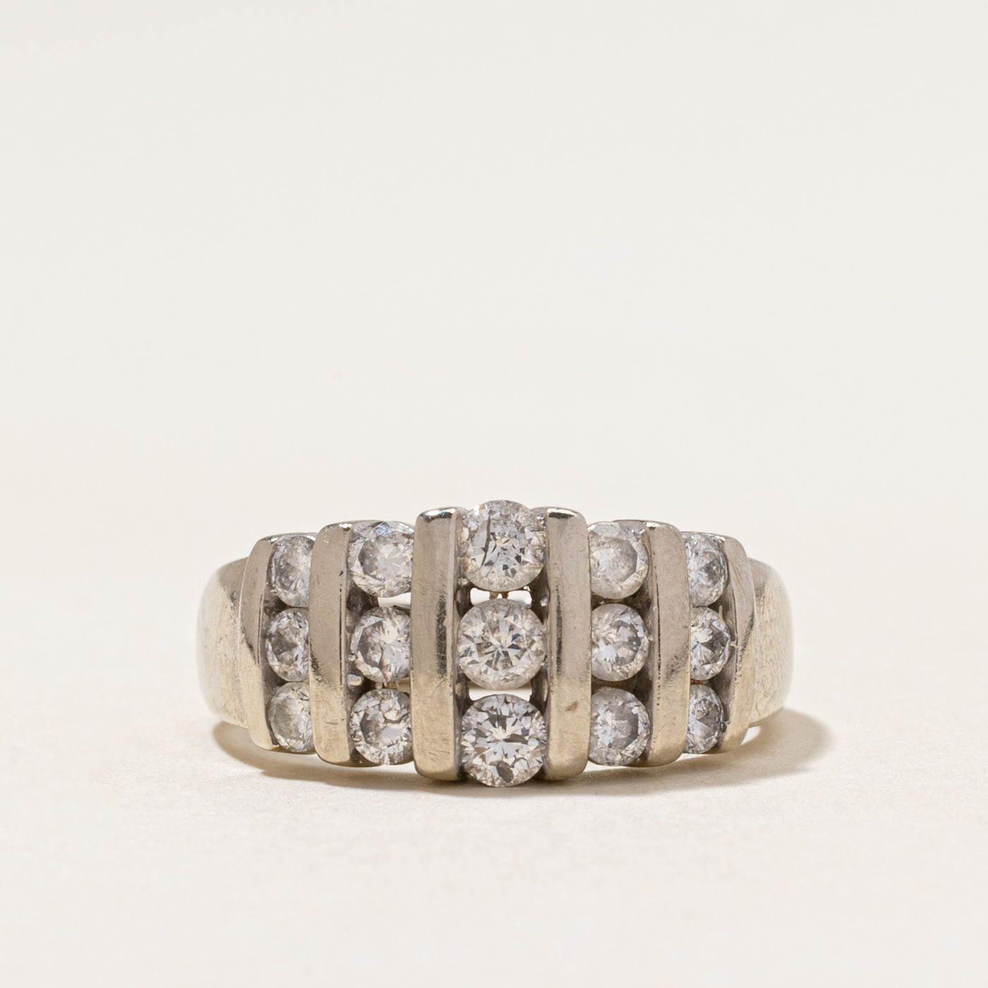 Channel Set Diamond Column Ring | 1.08ctw | SZ 6.75