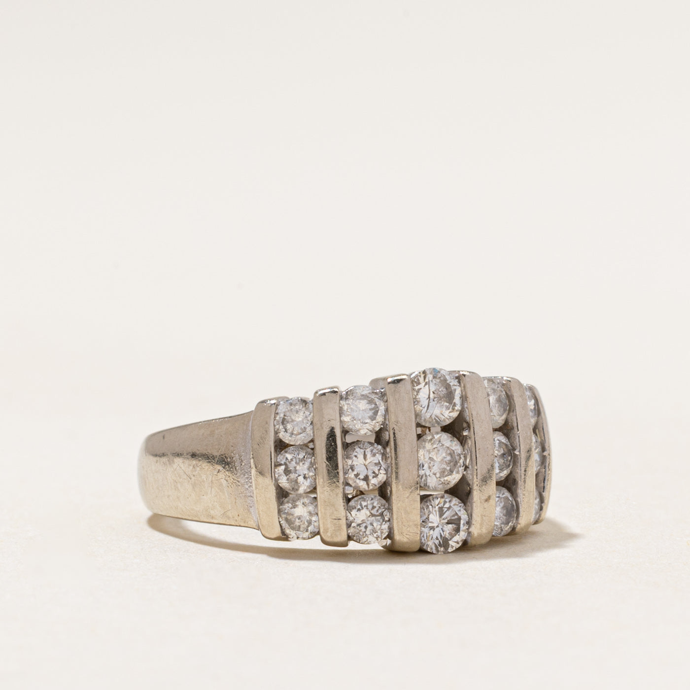 Channel Set Diamond Column Ring | 1.08ctw | SZ 6.75