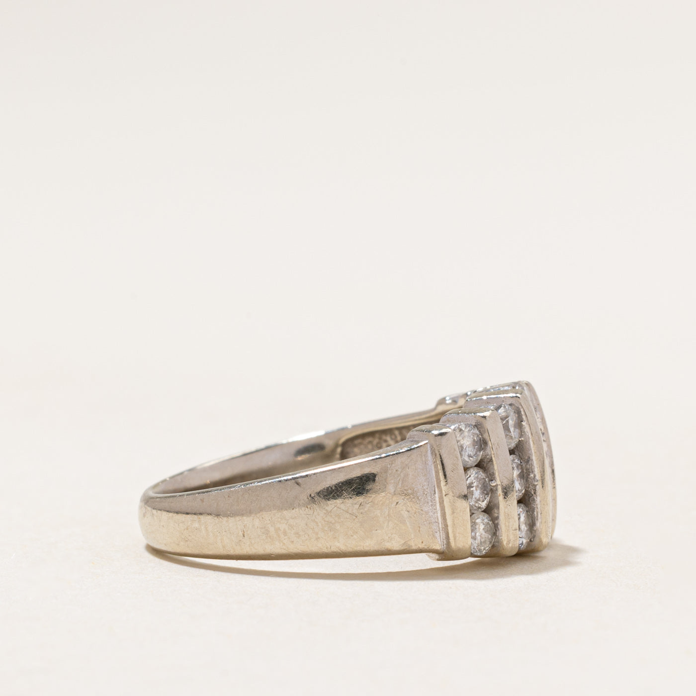 Channel Set Diamond Column Ring | 1.08ctw | SZ 6.75
