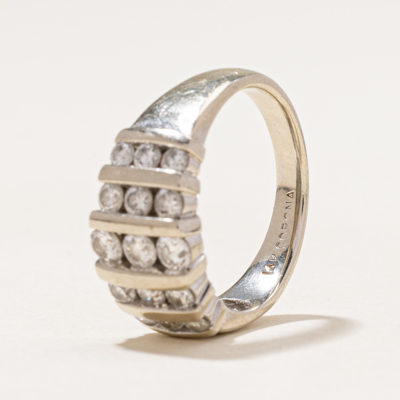 Channel Set Diamond Column Ring | 1.08ctw | SZ 6.75