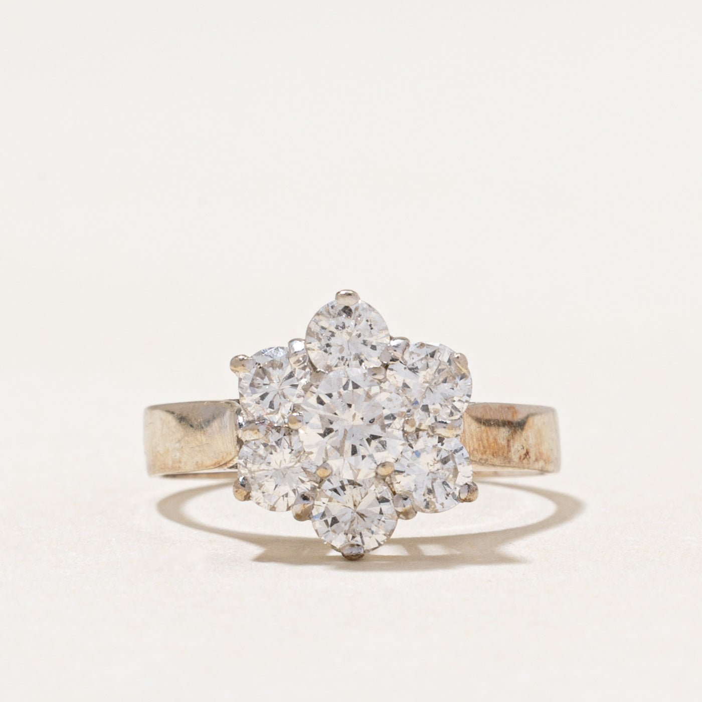 Diamond Petal Cluster Petite Ring | 1.15ctw | SZ 3.75