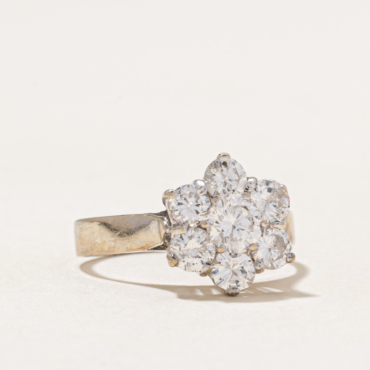 Diamond Petal Cluster Petite Ring | 1.15ctw | SZ 3.75