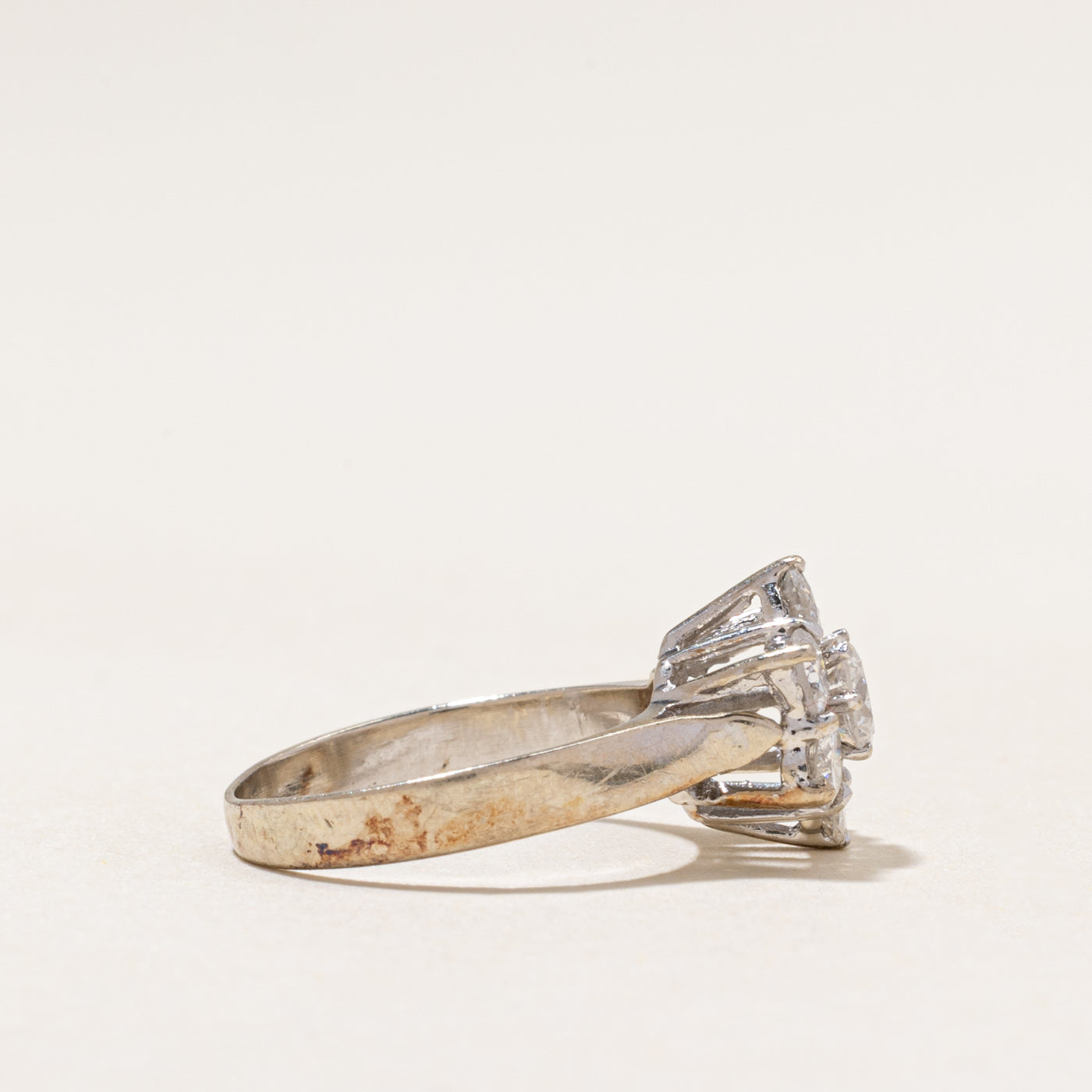 Diamond Petal Cluster Petite Ring | 1.15ctw | SZ 3.75