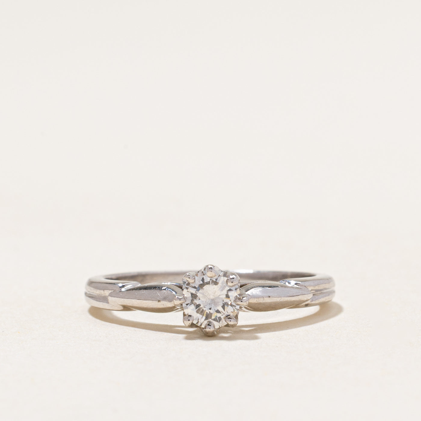 18k Solitaire Diamond Engagement Ring | 0.35ct | SZ 5.5