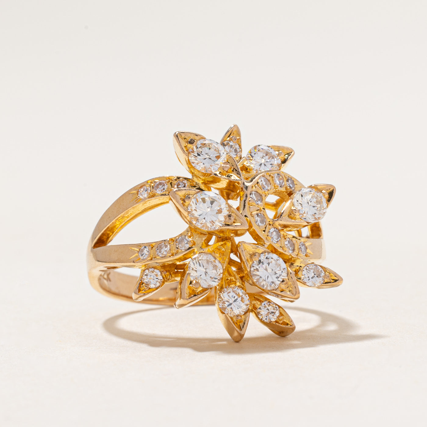 18k Scattered Diamond Cocktail Ring | 1.15ctw | SZ 7