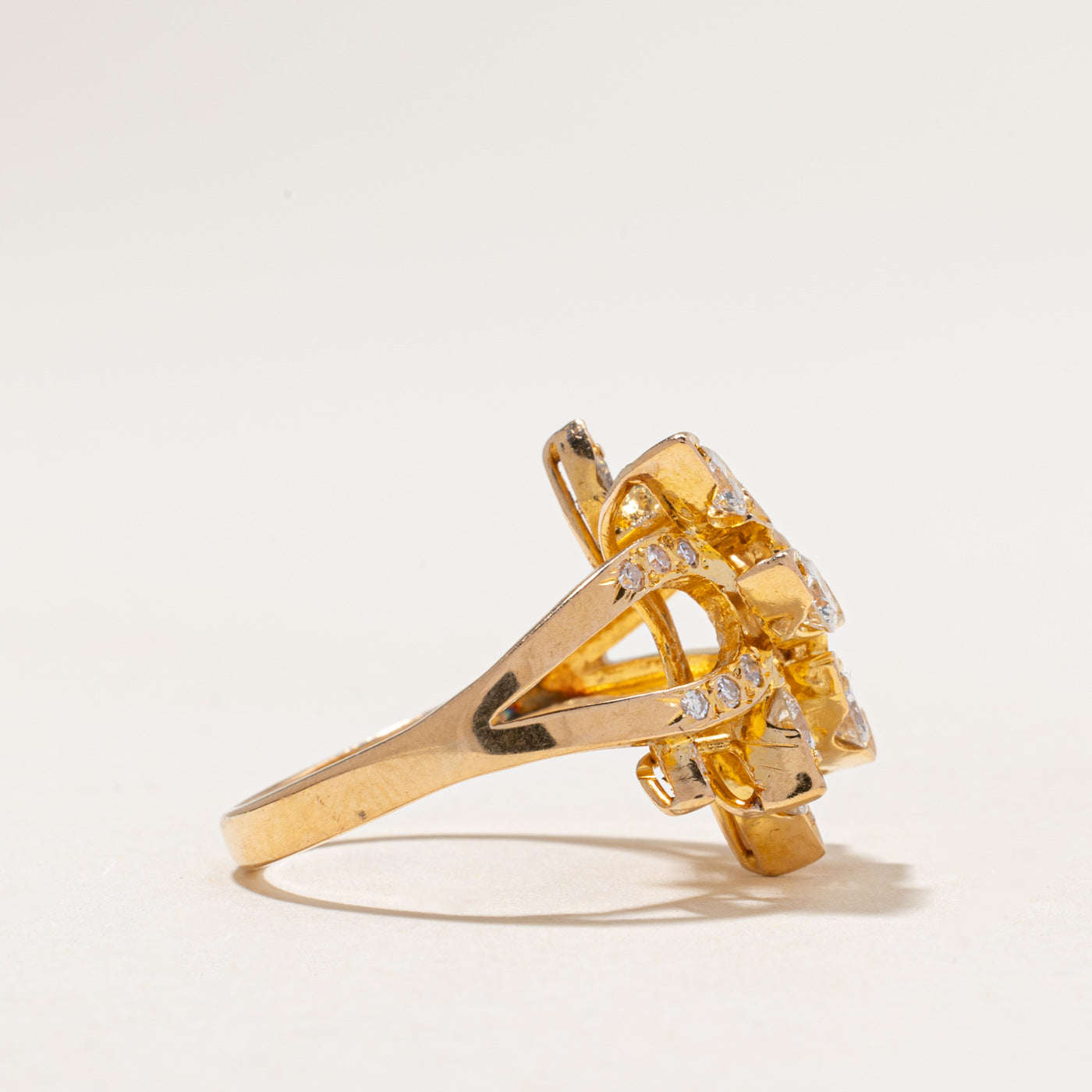 18k Scattered Diamond Cocktail Ring | 1.15ctw | SZ 7