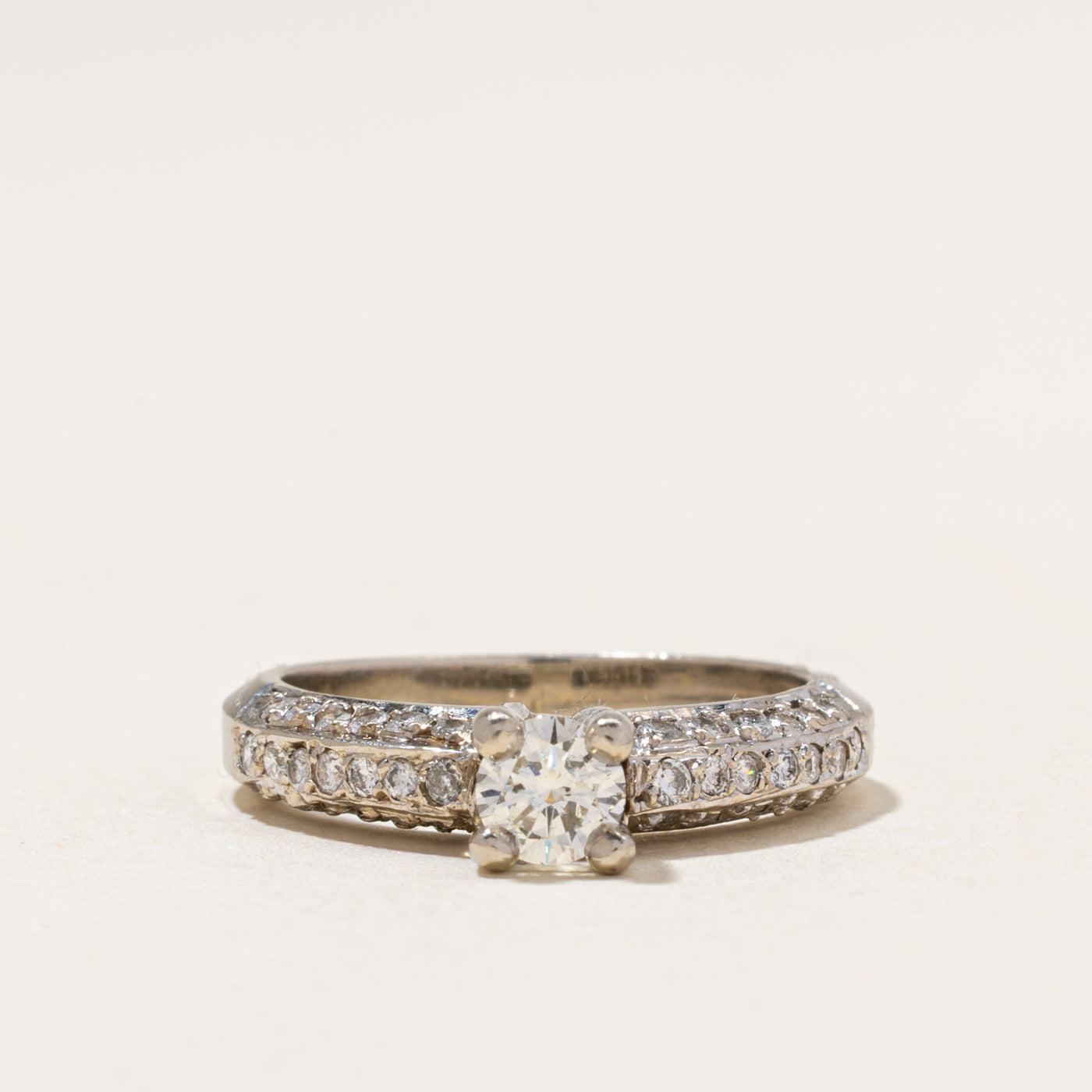 White Gold High Set Diamond Ring | 0.75ctw | SZ 6.75