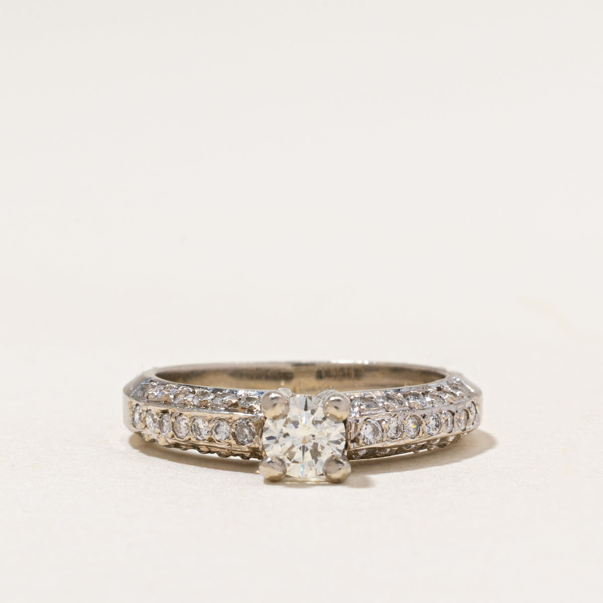 White Gold High Set Diamond Ring | 0.75ctw | SZ 6.75