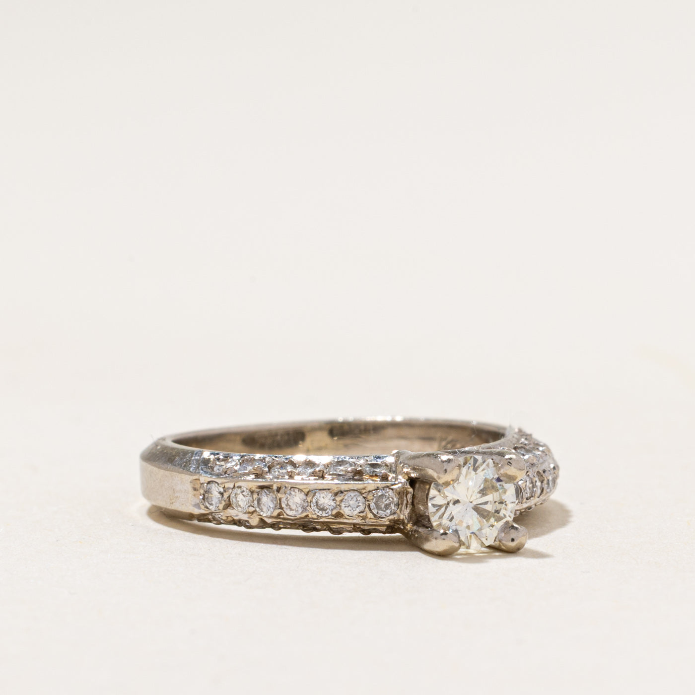 White Gold High Set Diamond Ring | 0.75ctw | SZ 6.75