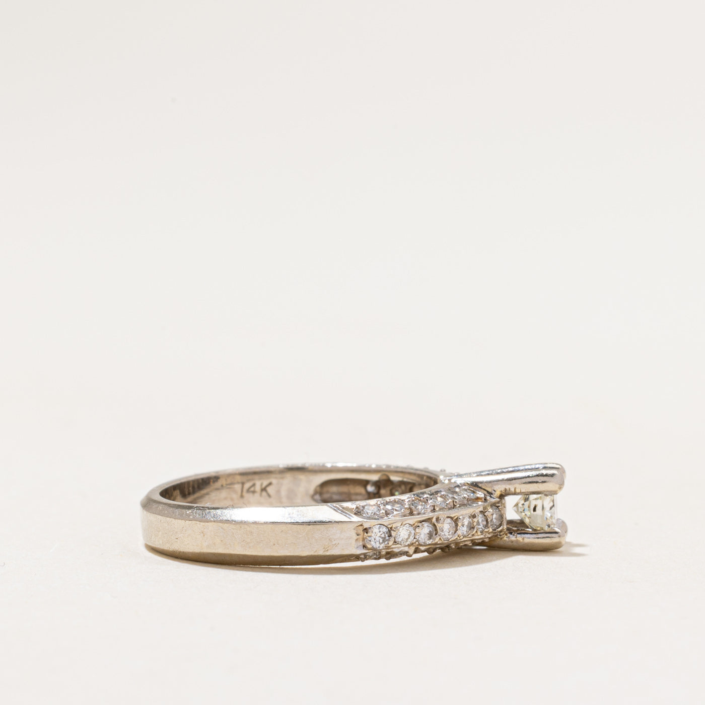 White Gold High Set Diamond Ring | 0.75ctw | SZ 6.75