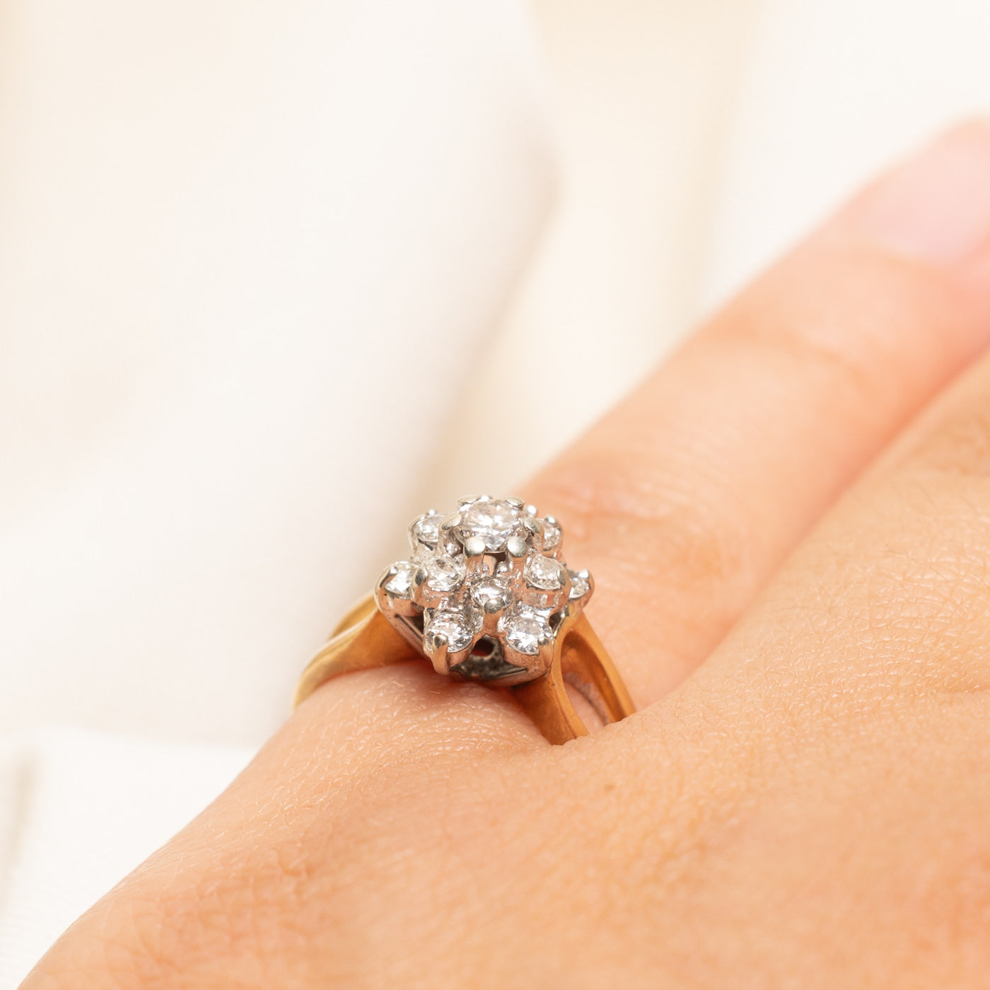 Diamond Cluster Open Shank Ring | 0.68ctw | SZ 4
