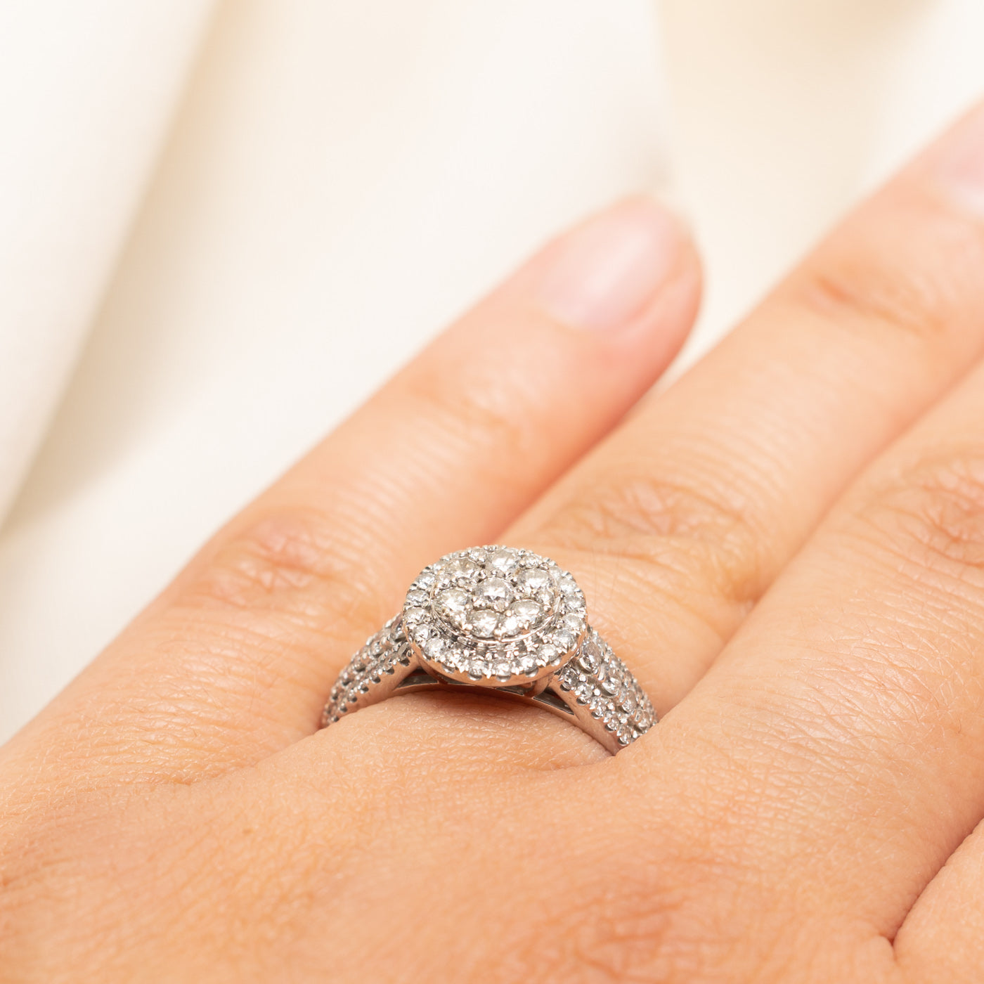 Diamond Cluster Halo Ring | 1.00ctw | SZ 7.5