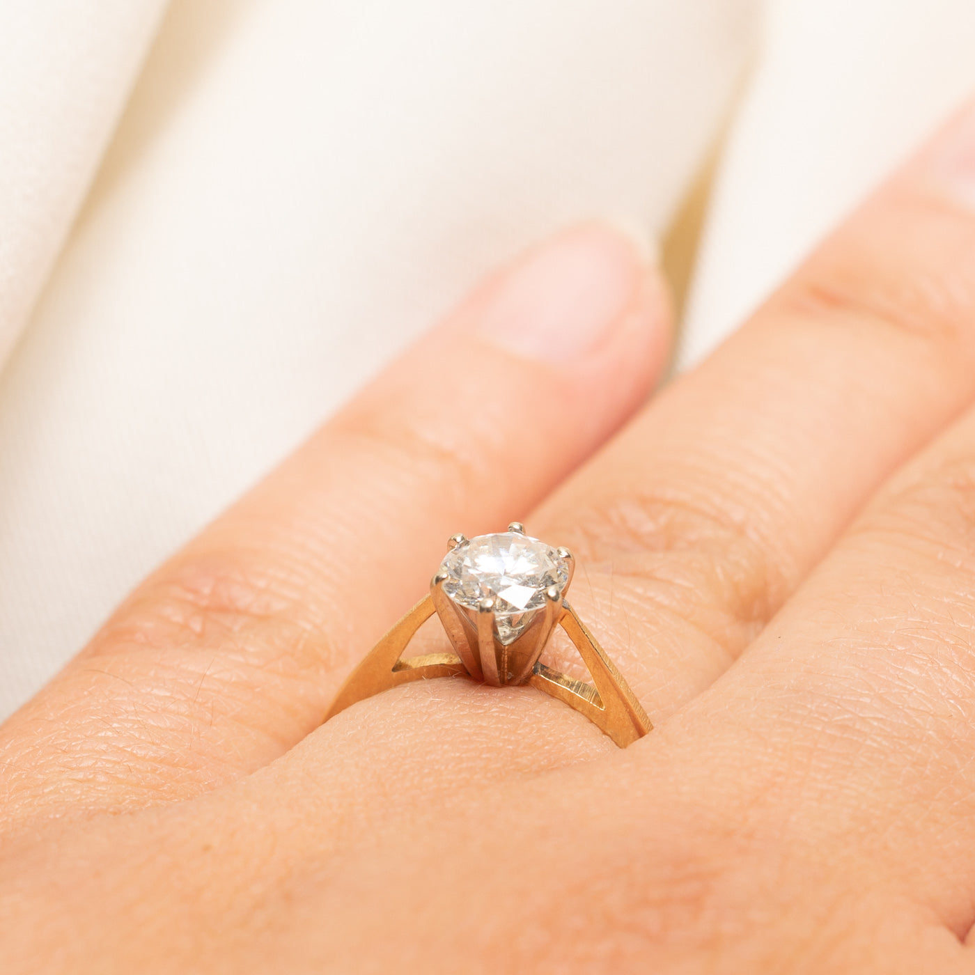High Set Solitaire Diamond Engagement Ring | 0.96ct | SZ 7.75