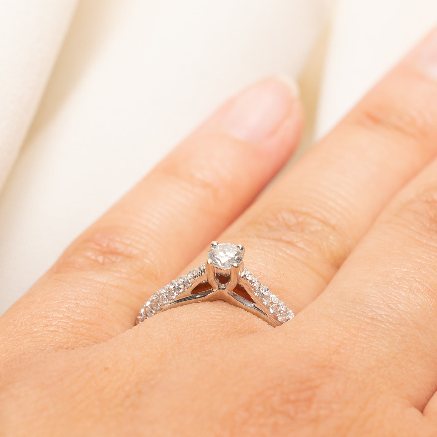 White Gold Diamond Accented Ring | 0.66ctw | SZ 6.75
