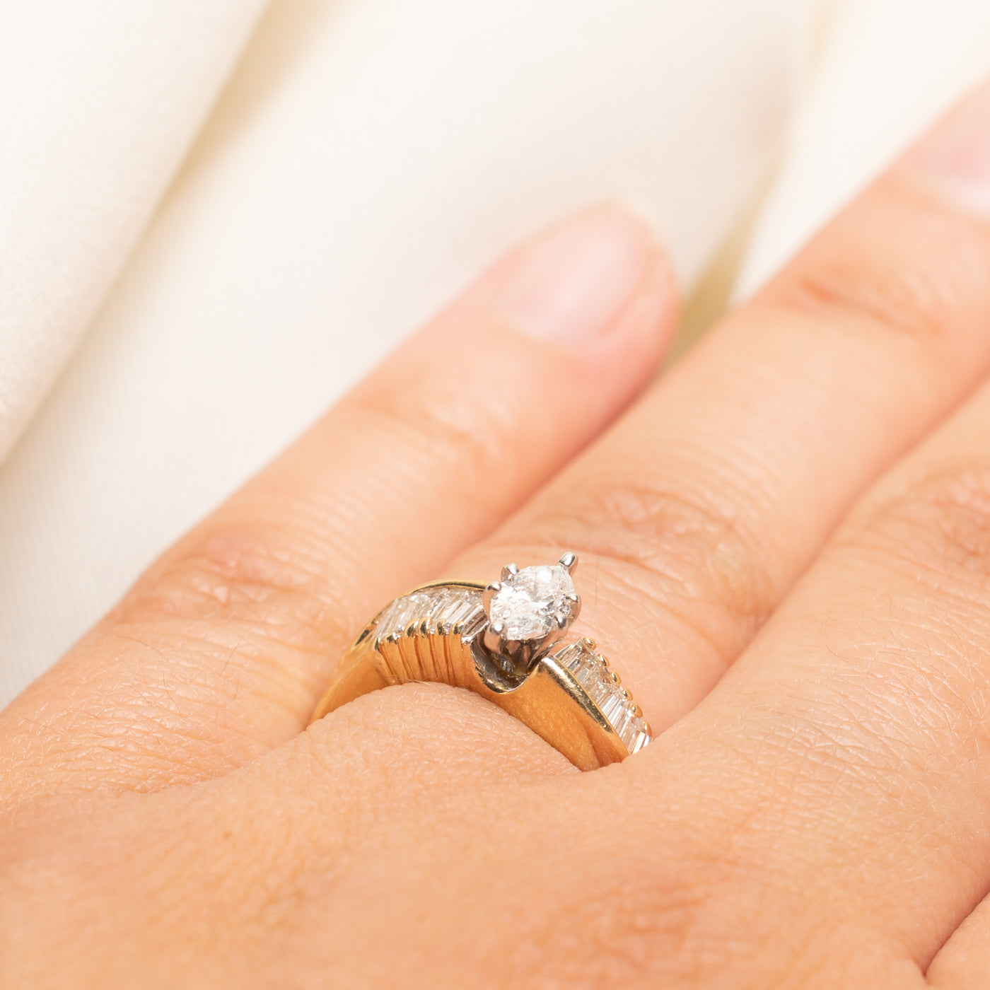 Marquise Cut Diamond Wave Ring | 0.46ctw | SZ 6