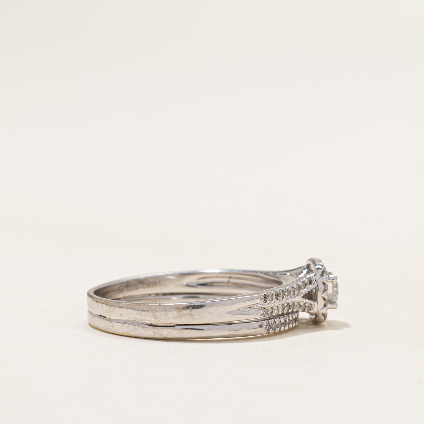 White Gold Diamond Accented Halo Ring | 0.38ctw | SZ 8.75
