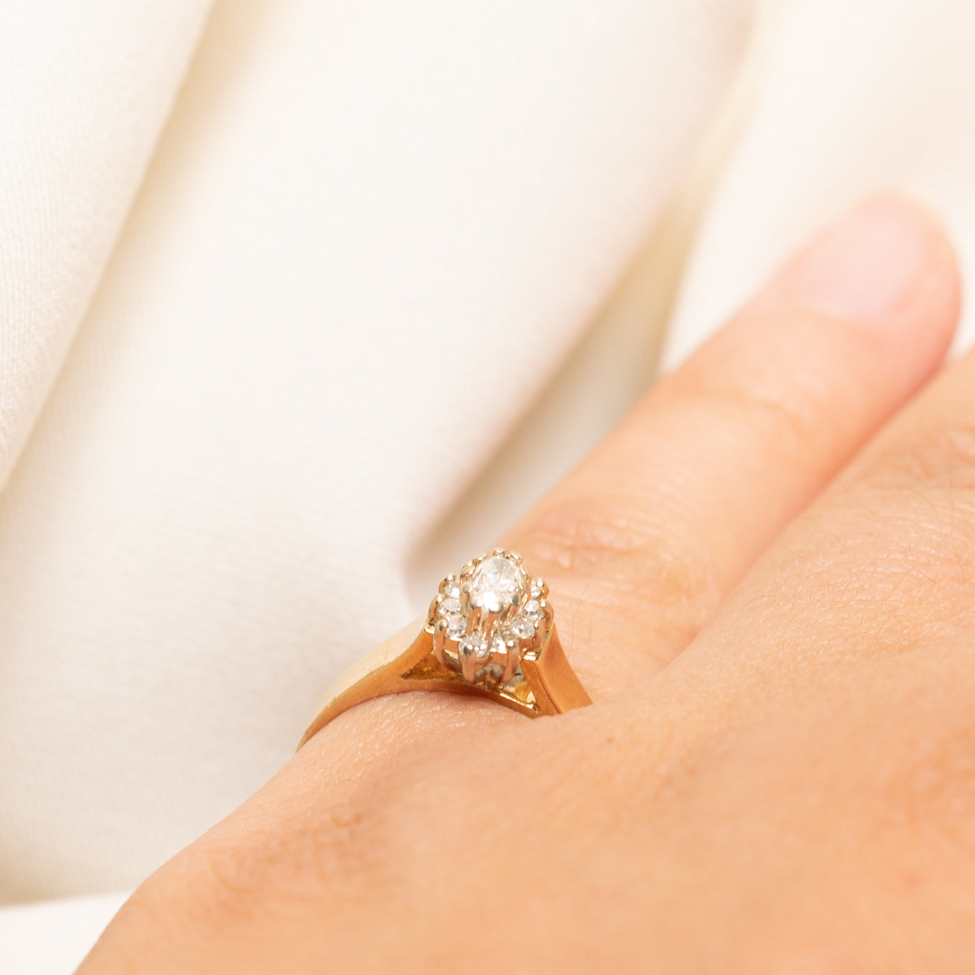 Marquise Cut Diamond Petal Ring | 0.31ctw | SZ 6