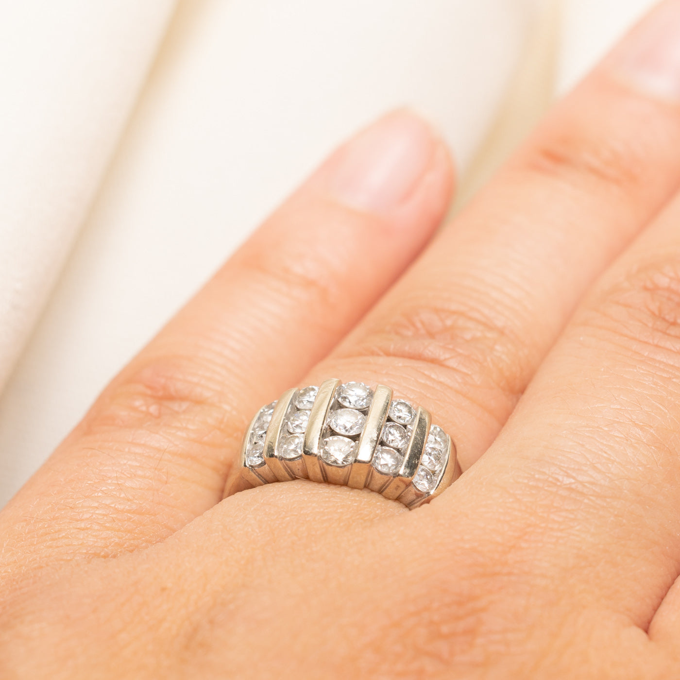 Channel Set Diamond Column Ring | 1.08ctw | SZ 6.75