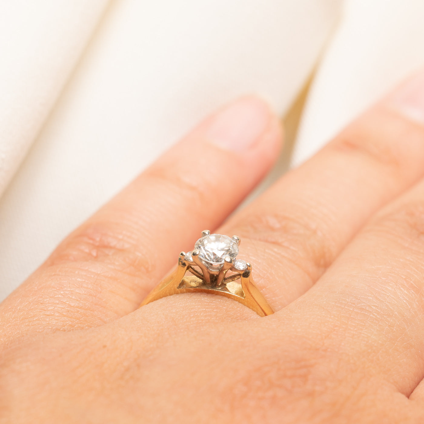 Diamond Accented Cathedral Ring | 0.64ctw | SZ 7.5