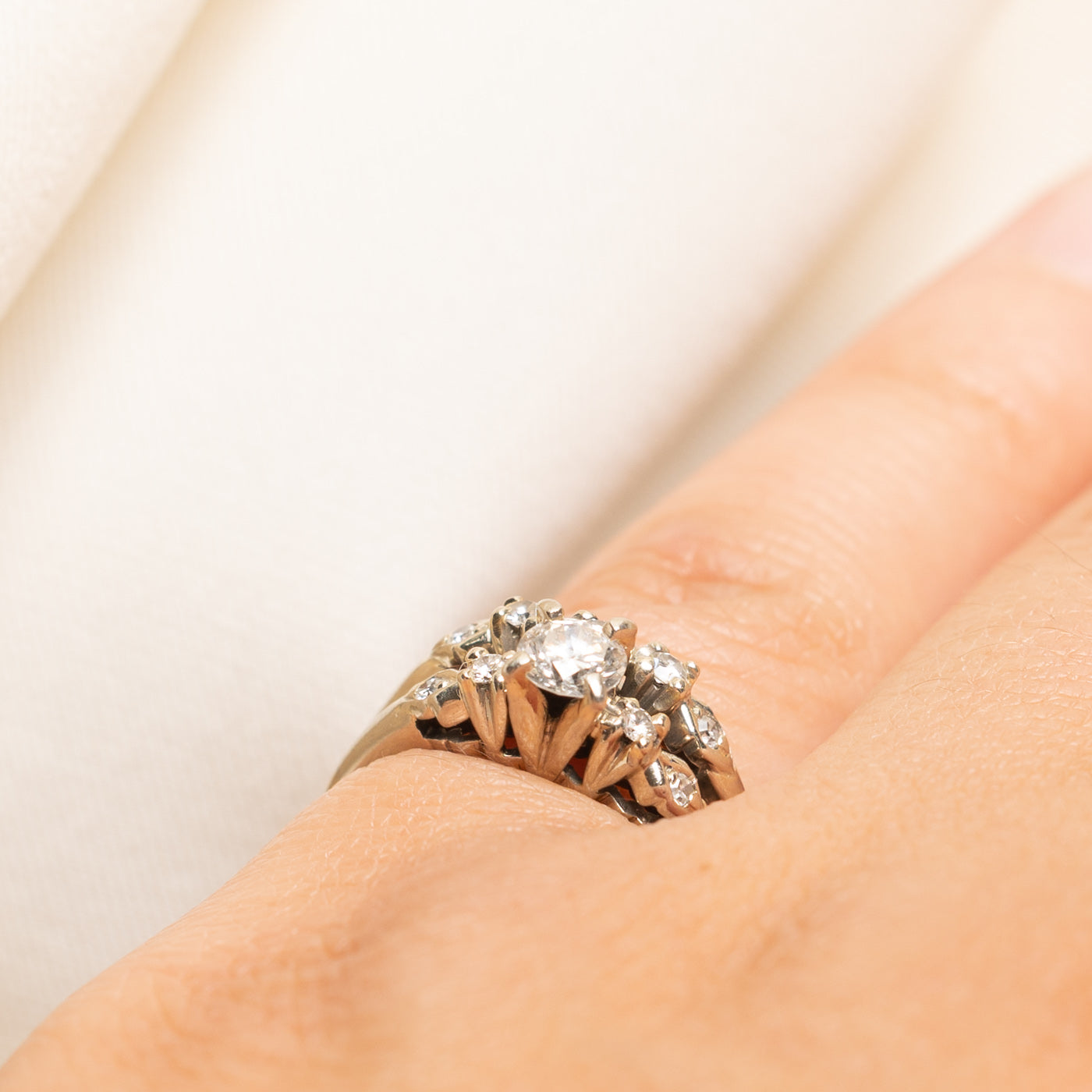 Diamond Accented Fused Wedding Ring Set | 0.47ctw | SZ 4.75