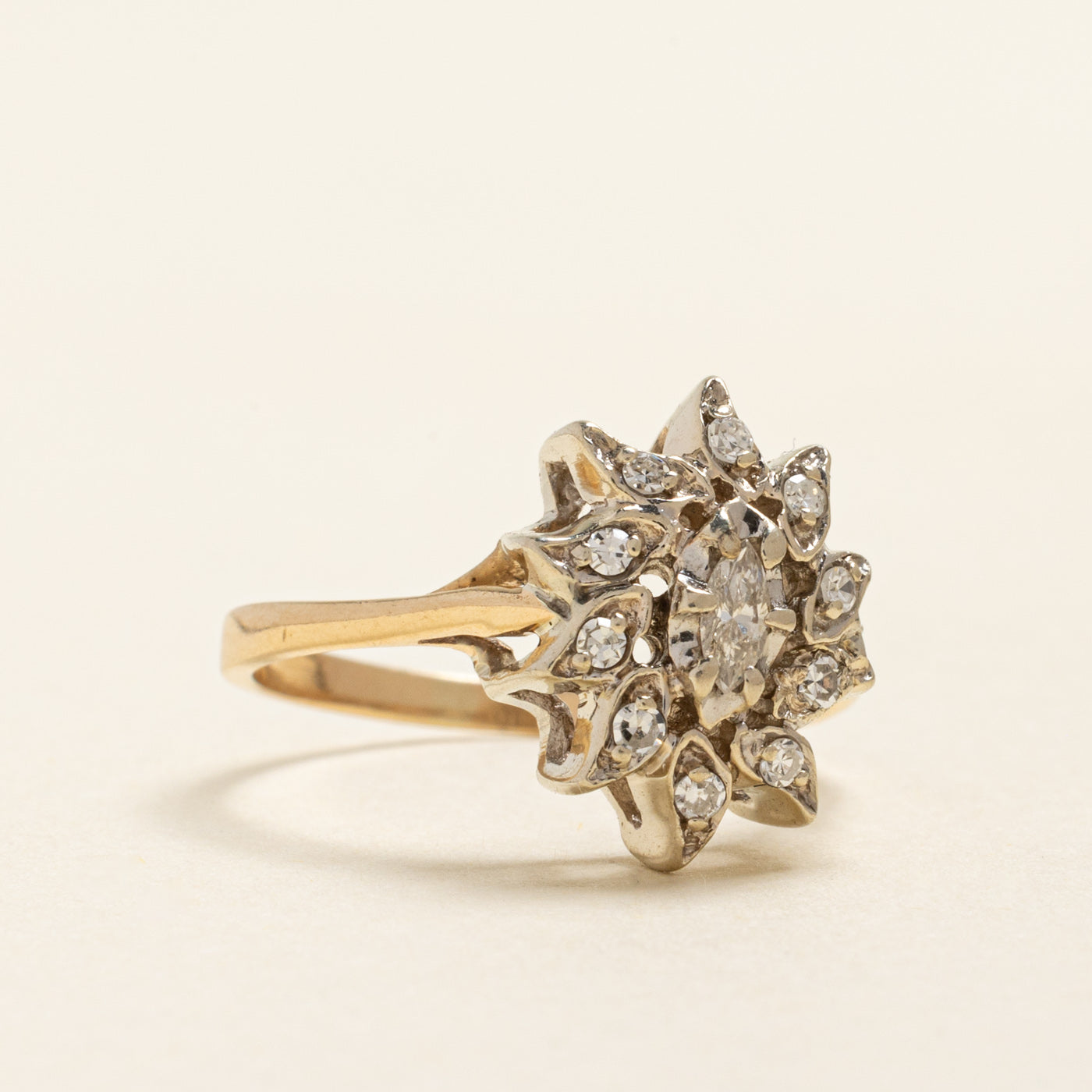 Marquise Cut Diamond Petal Ring | 0.29ctw | SZ 7.5