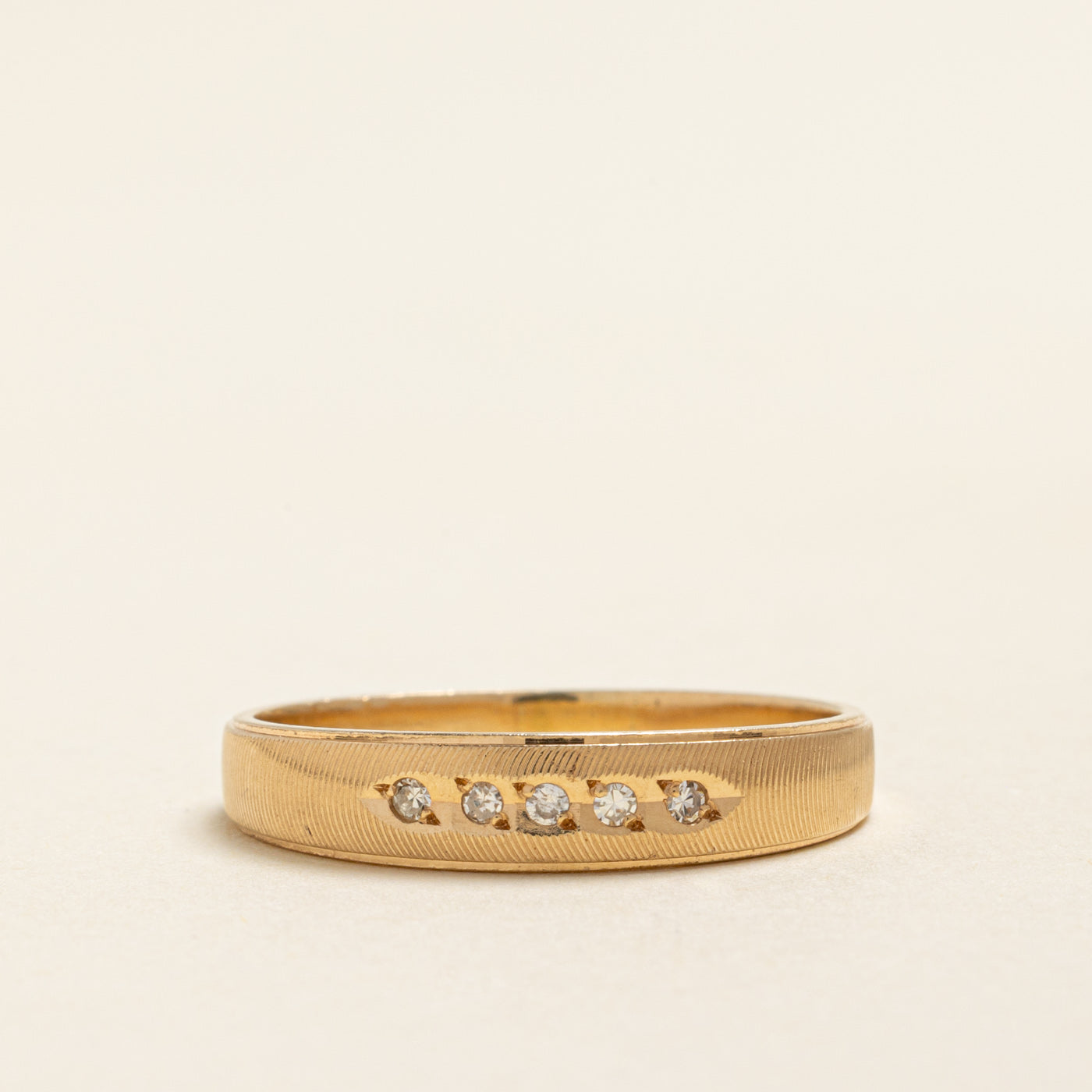 Star Set Diamond Textured Band | 0.10ctw | SZ 11.5