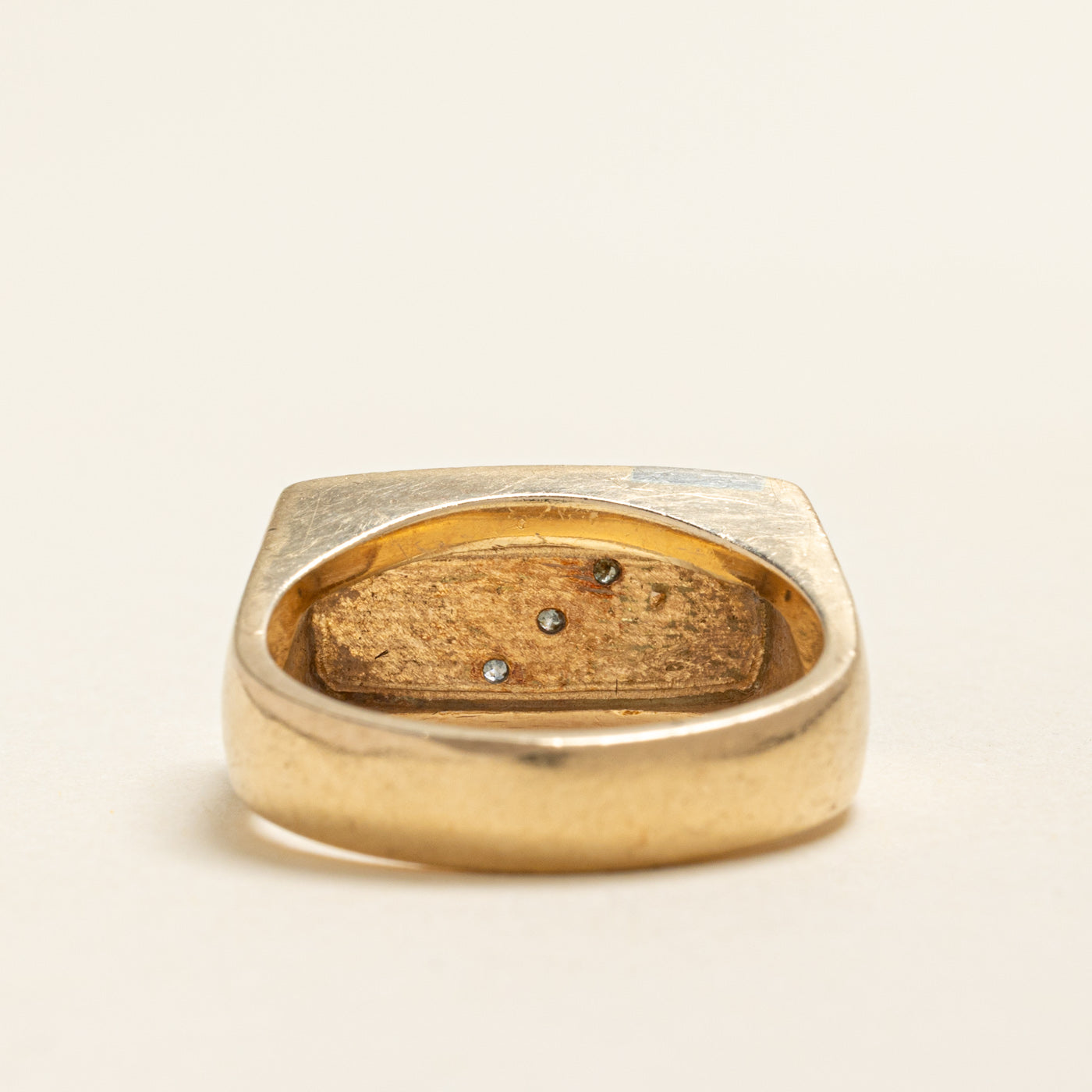 Diagonal Diamond Signet Ring | 0.26ctw | SZ 9.25