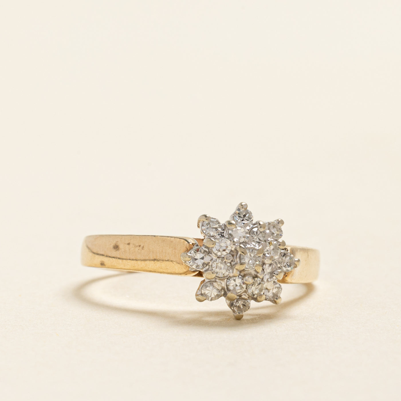 Yellow Gold Diamond Cluster Ring | 0.30ctw | SZ 7