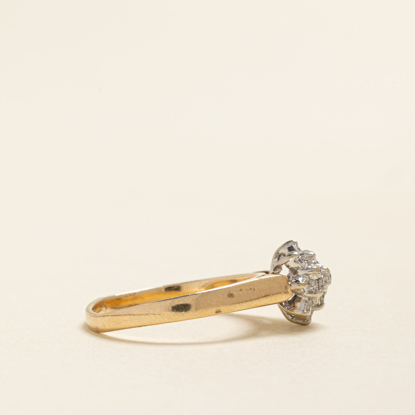 Yellow Gold Diamond Cluster Ring | 0.30ctw | SZ 7