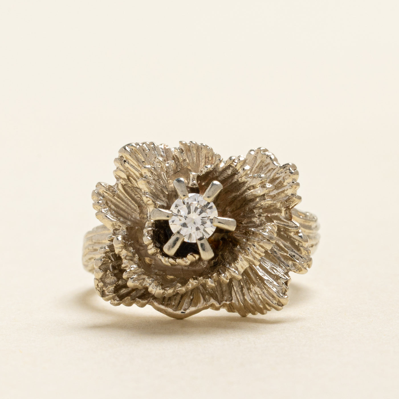 Diamond Textured Cocktail Ring | 0.16ct | SZ 4