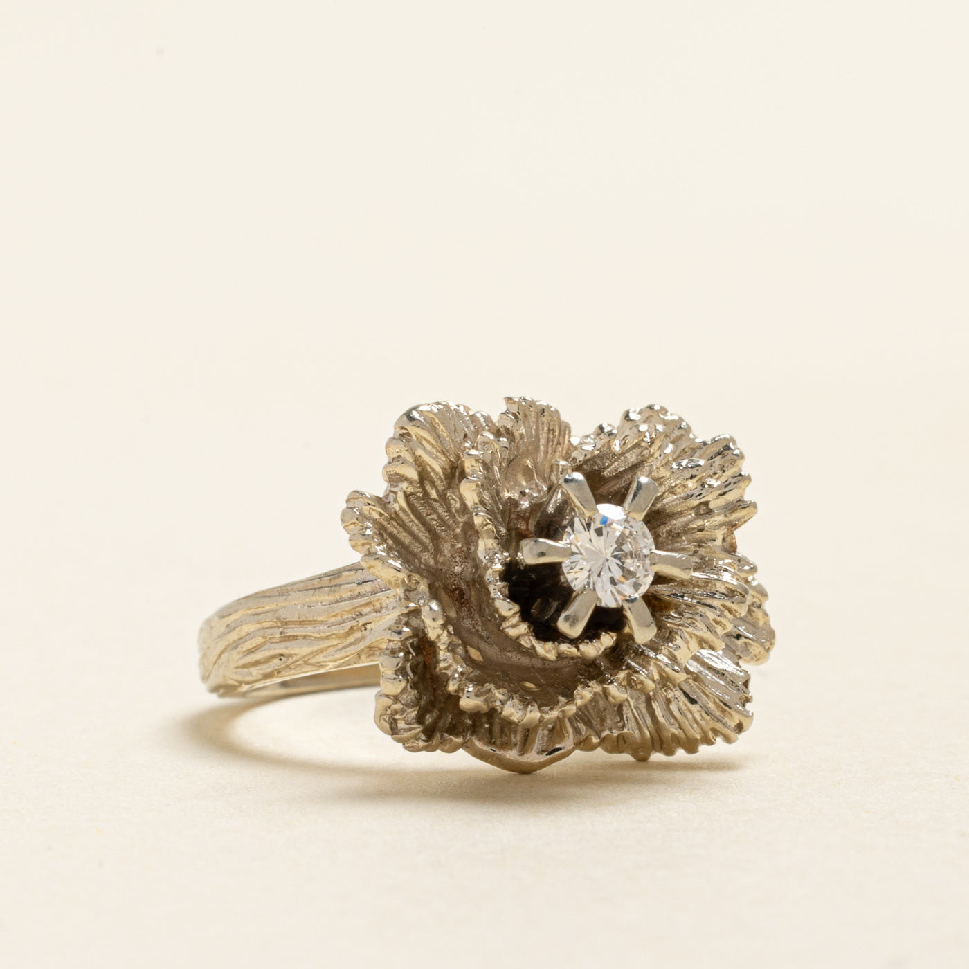 Diamond Textured Cocktail Ring | 0.16ct | SZ 4