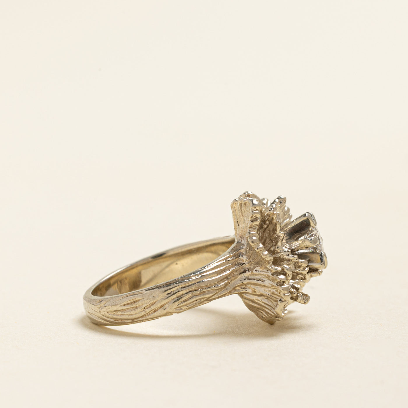 Diamond Textured Cocktail Ring | 0.16ct | SZ 4