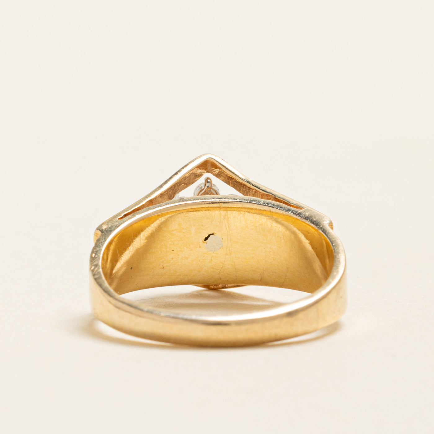 Yellow Gold Diamond Cluster Textured Ring | 0.32ctw | SZ 5.25