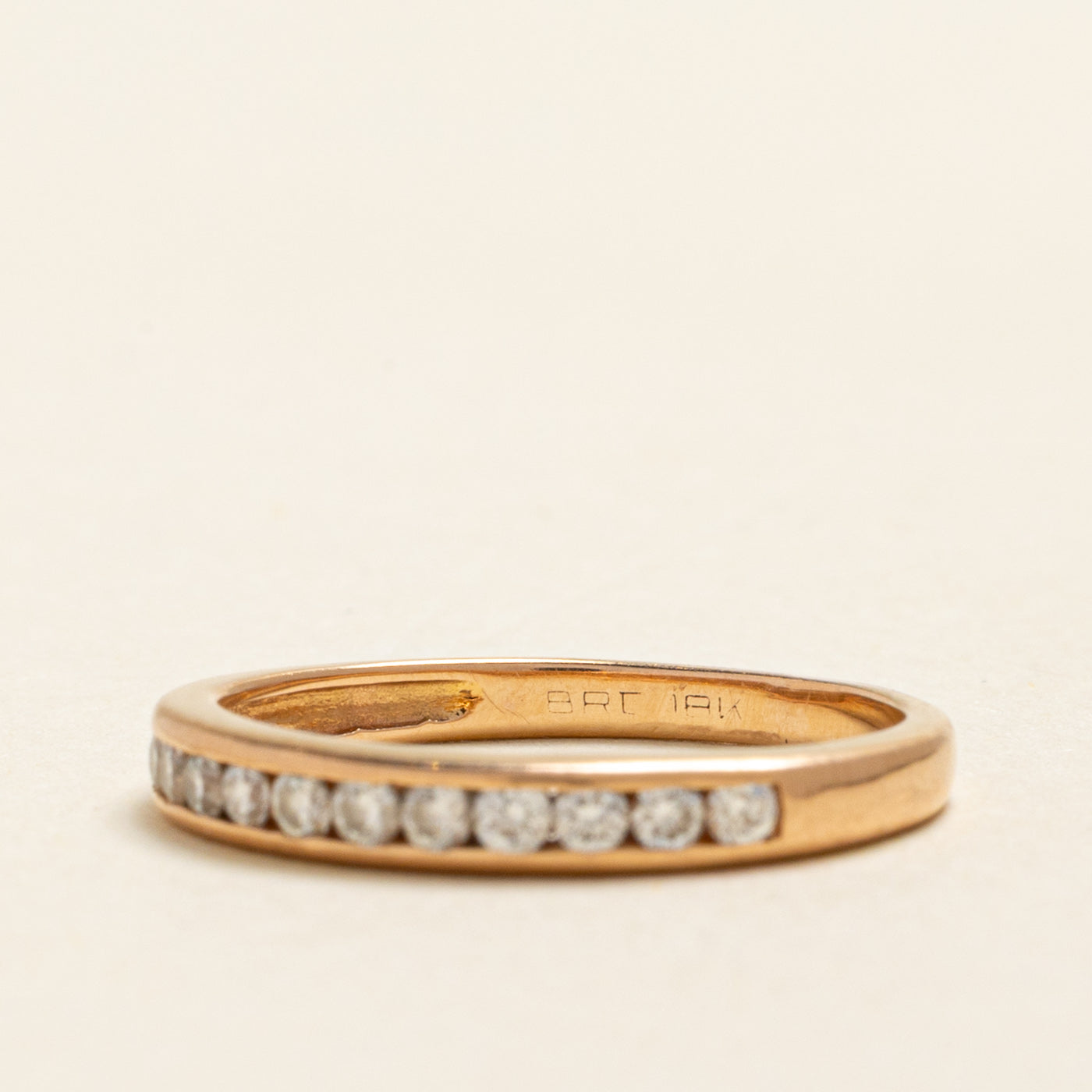Alliance semi-éternité en or 18 carats sertie de diamants | 0,32 ct | 2,70 mm | Taille 5,5