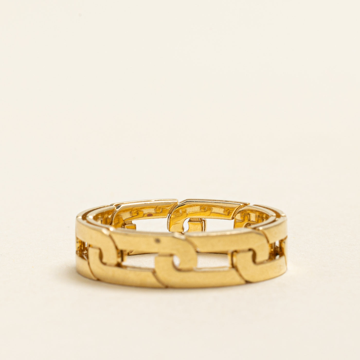 18k Yellow Gold Diamond Chain Ring | 0.17ctw | 5.35mm | SZ 6.5