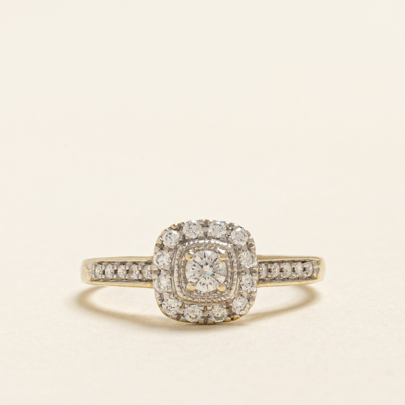 White Gold Diamond Halo Ring | 0.35ctw | SZ 6