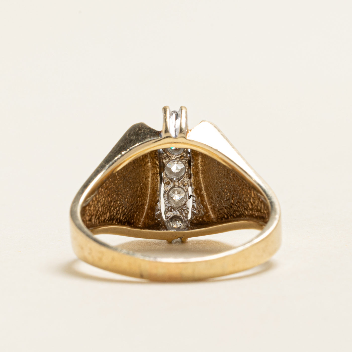 Yellow Gold Diamond Column Ring | 0.32ctw | SZ 8.25
