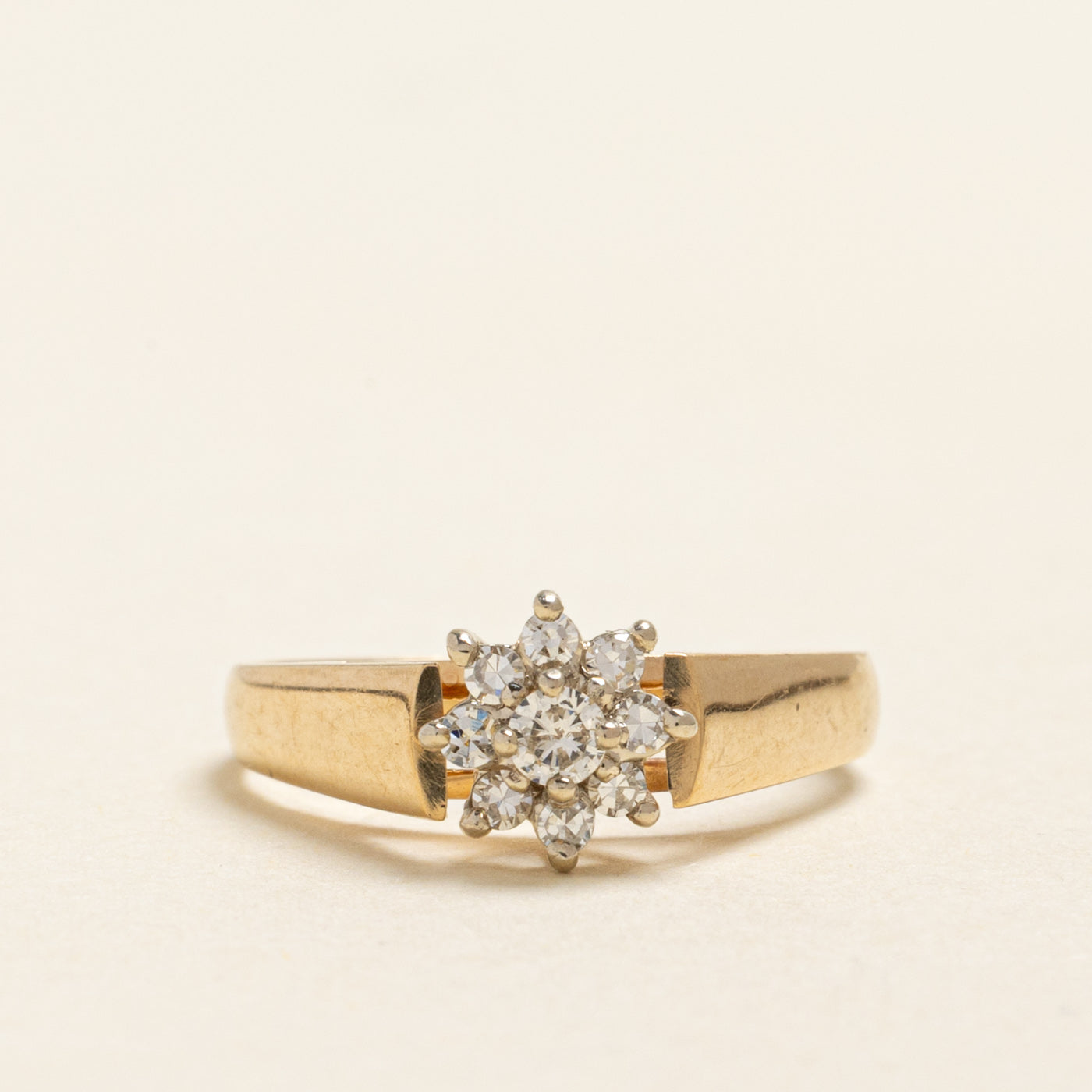 Yellow Gold Diamond Petal Ring | 0.20ctw | SZ 5.25