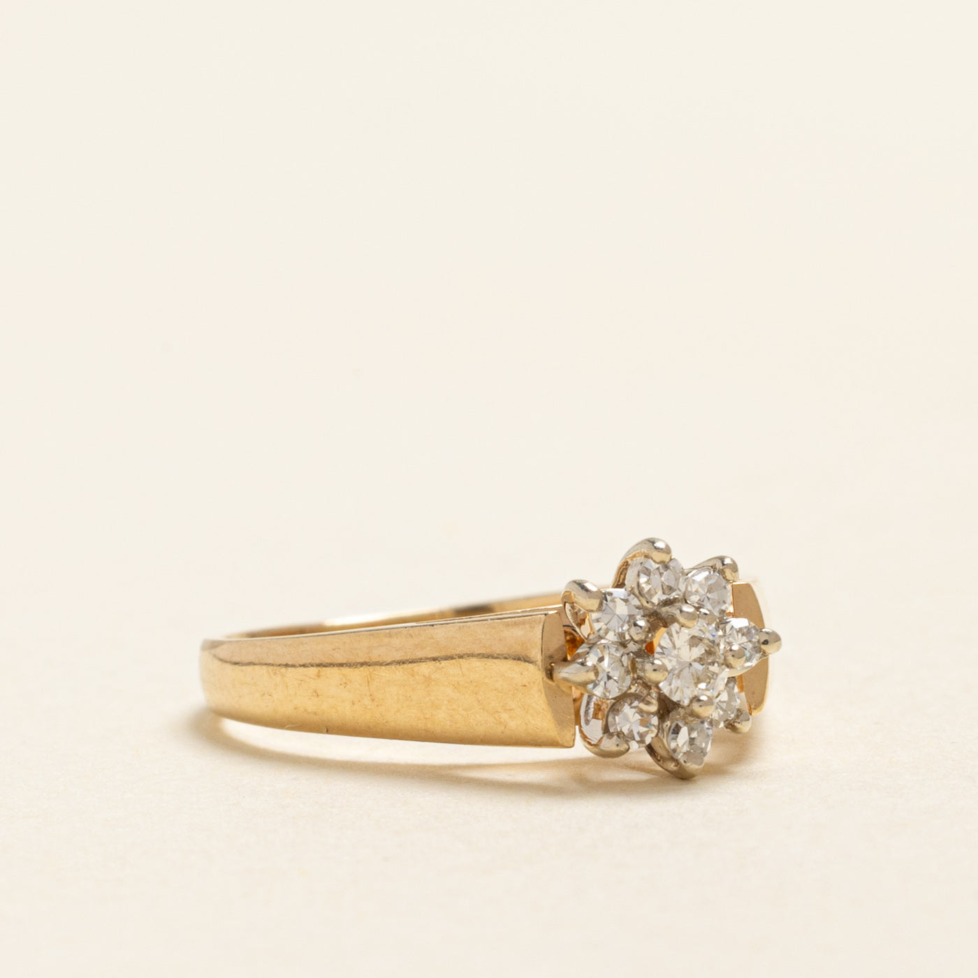 Yellow Gold Diamond Petal Ring | 0.20ctw | SZ 5.25