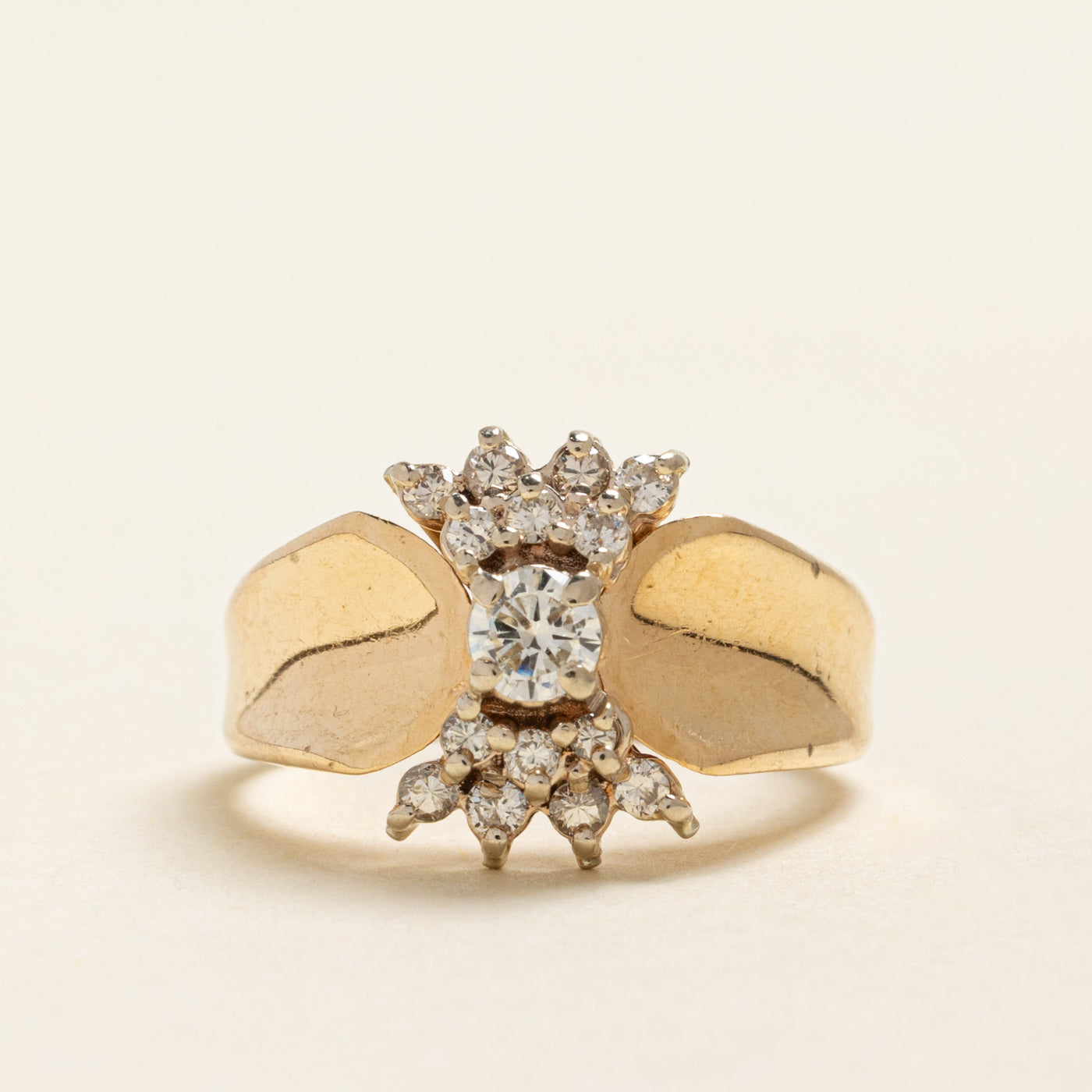 Yellow Gold Diamond Cocktail Ring | 0.53ctw | SZ 7.25