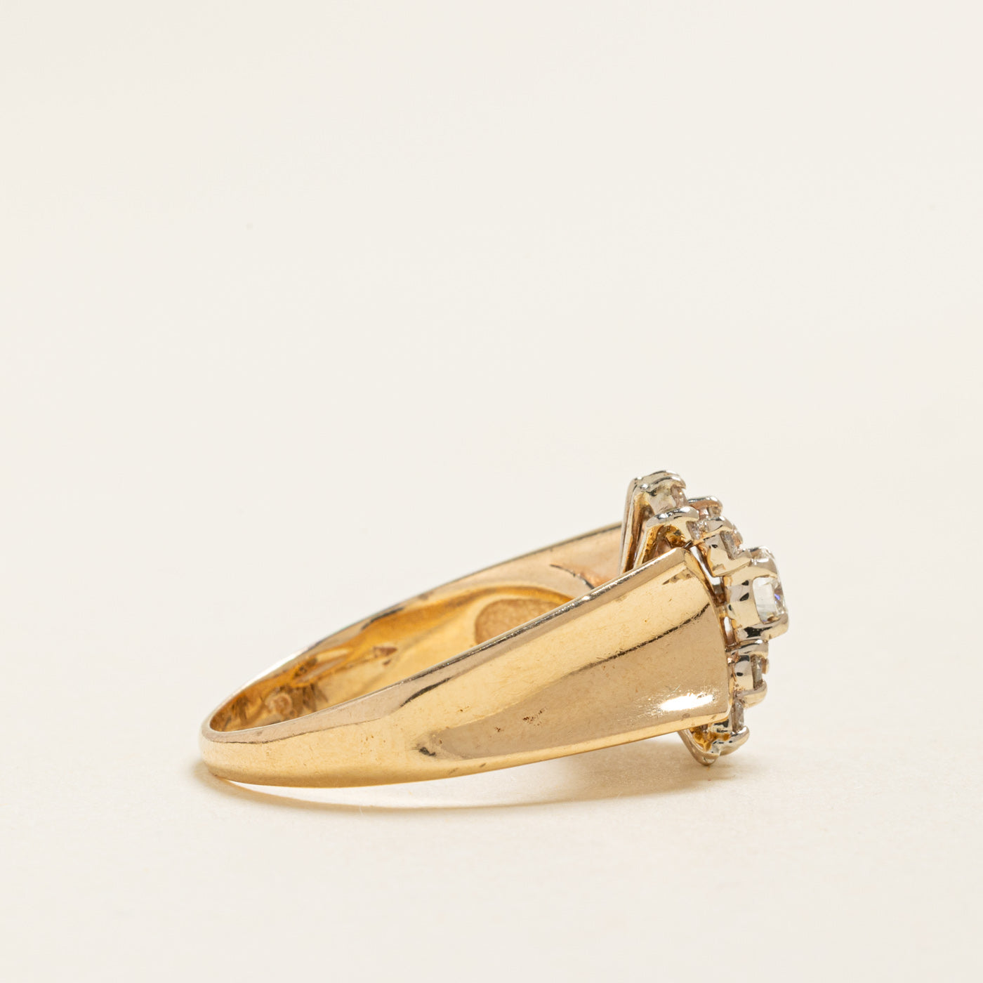 Yellow Gold Diamond Cocktail Ring | 0.53ctw | SZ 7.25