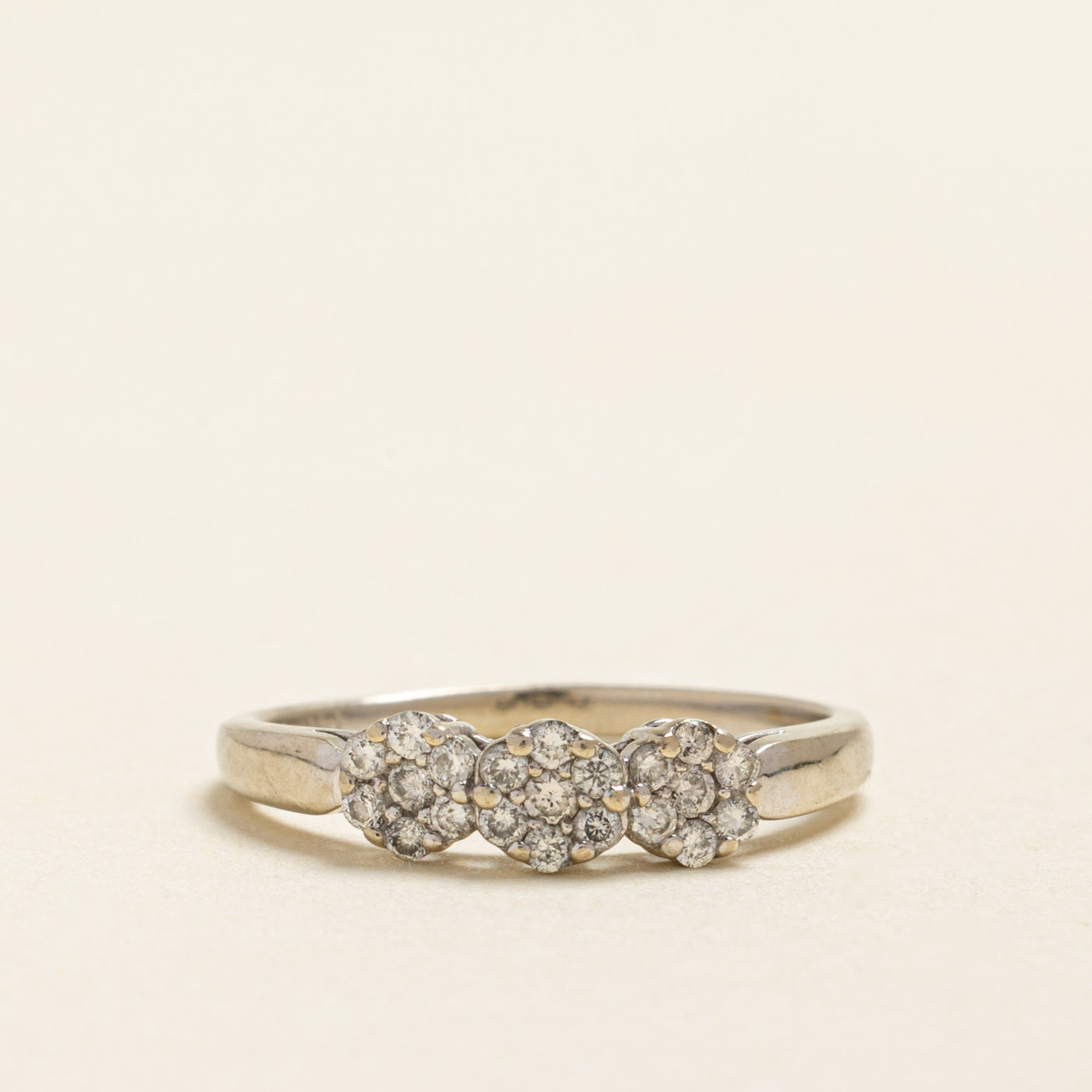 Three Stone Cluster Diamond Ring | 0.35ctw | SZ 6.5