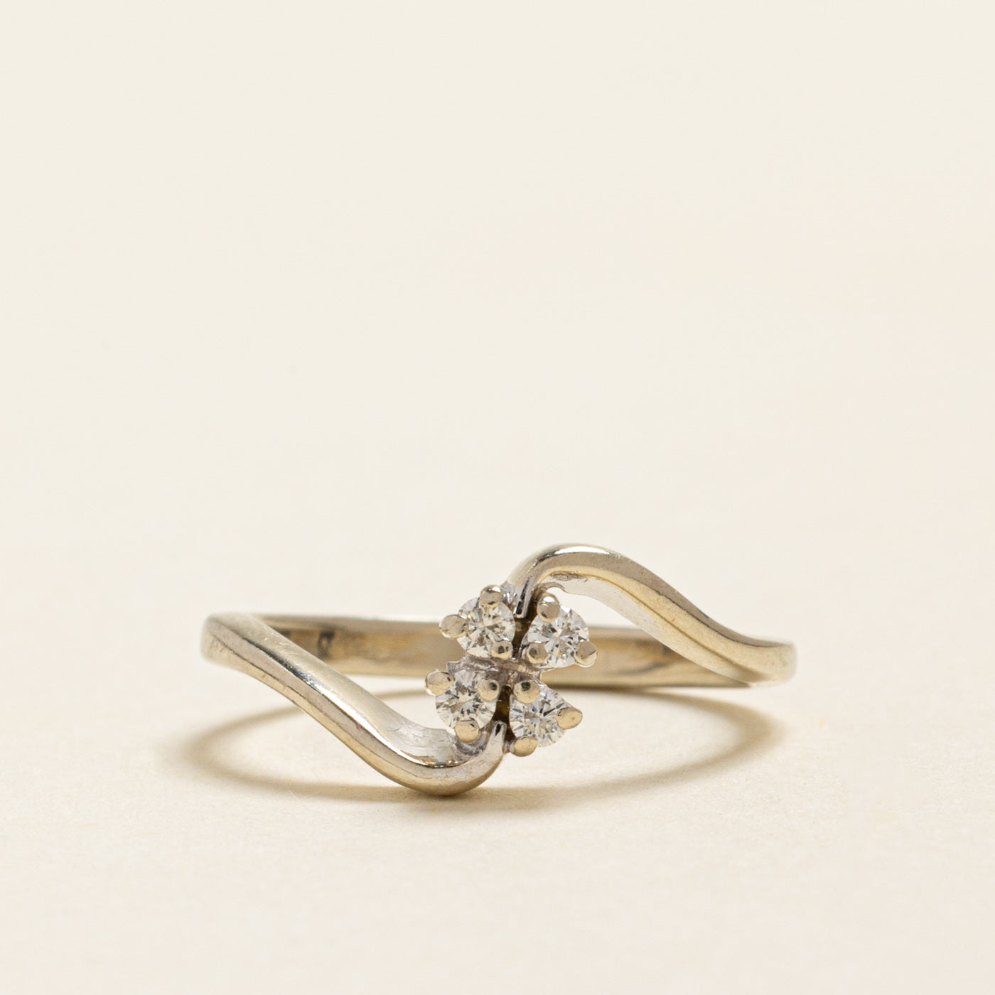 Four Stone Diamond Bypass Ring | 0.09ctw | SZ 3.25
