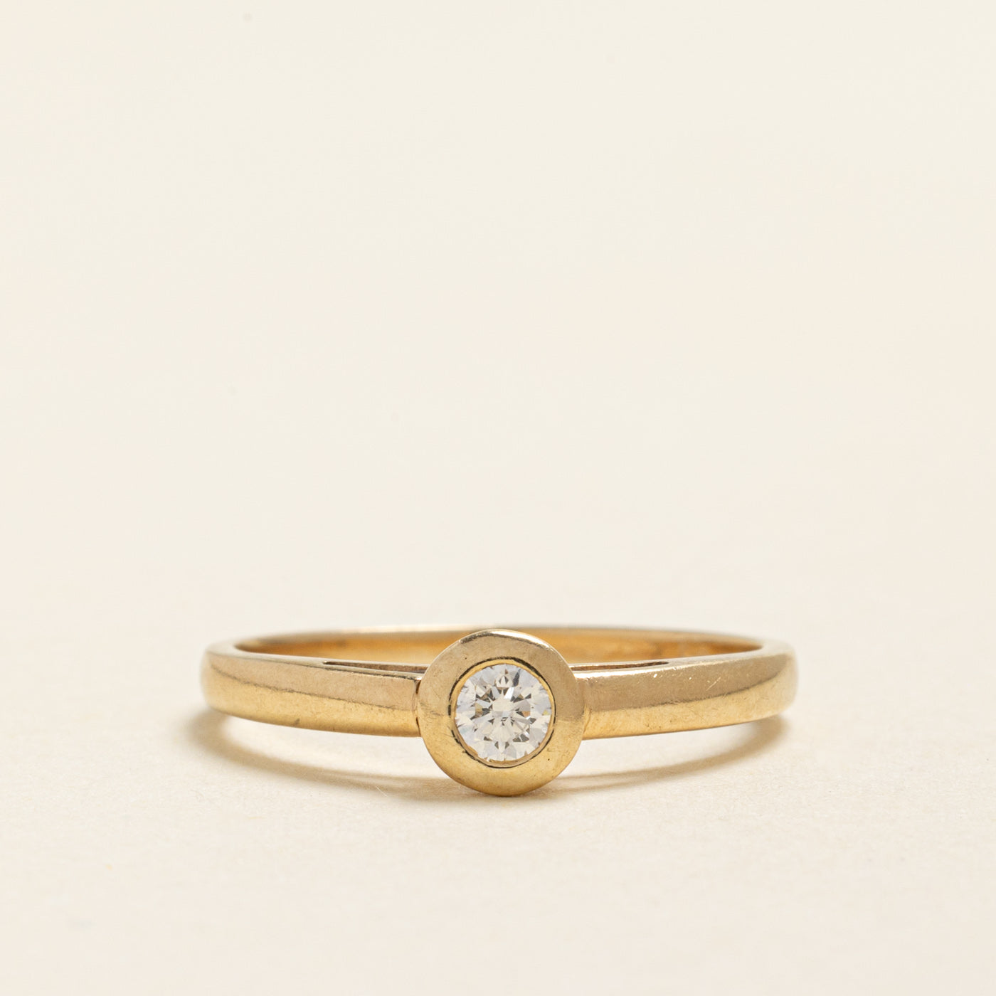 Bezel Set Diamond Solitaire Ring | 0.15ct | SZ 7.75