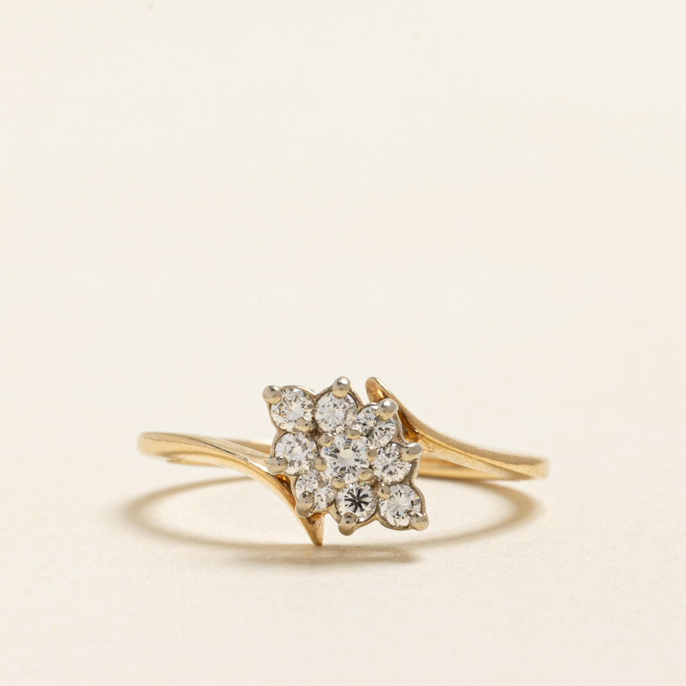 Diamond Cluster Bypass Ring | 0.30ctw | SZ 6